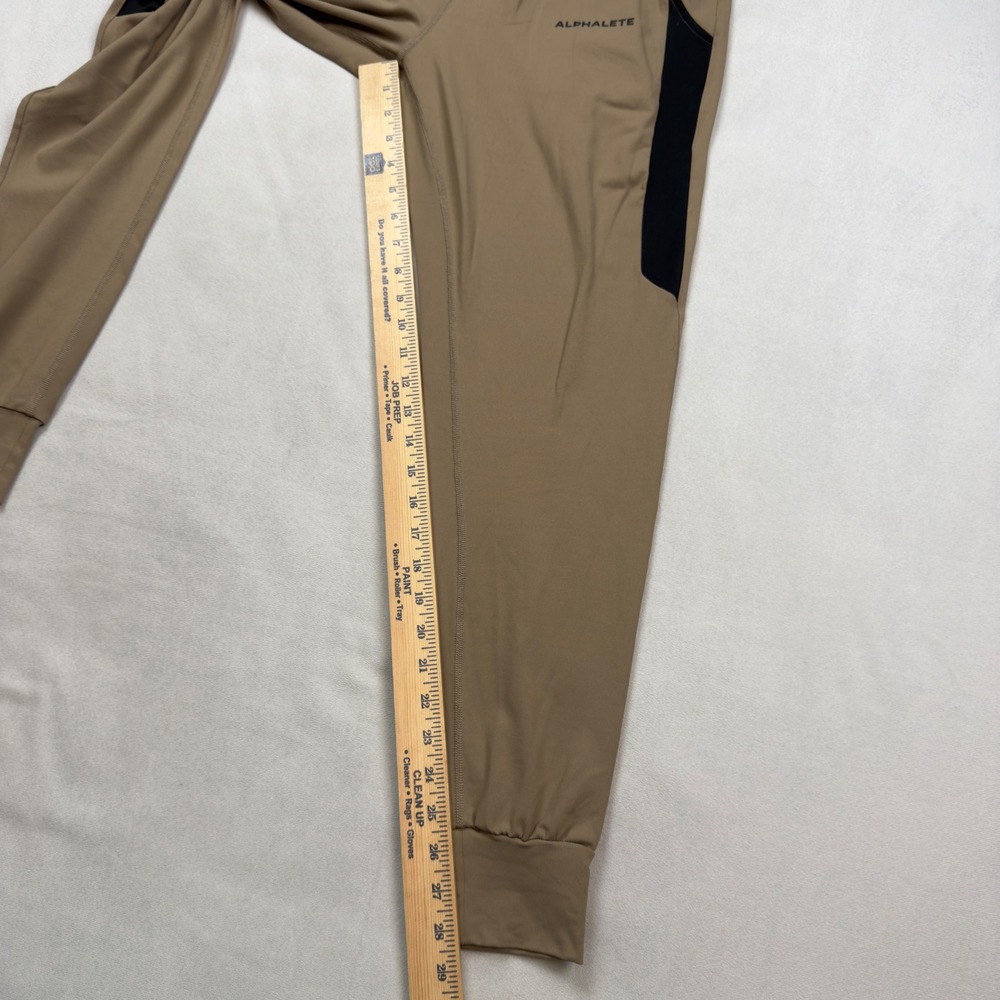 Alphalete Mens Joggers‎ Tan Black Athletic Training Pants Size Small 1393 - Picture 4 of 7